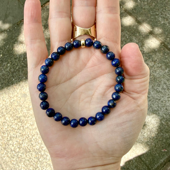 Stone Cache Lapis Gemstone Stretch Bracelet