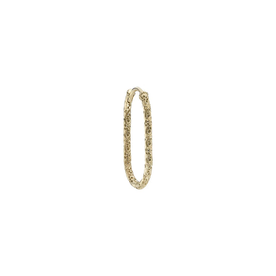 Métier 9k Engraved Gold Large Oval Clicker Hoop Earrings