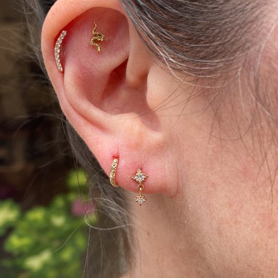 Métier Dala Double Diamond Droplet 9K Gold Earrings