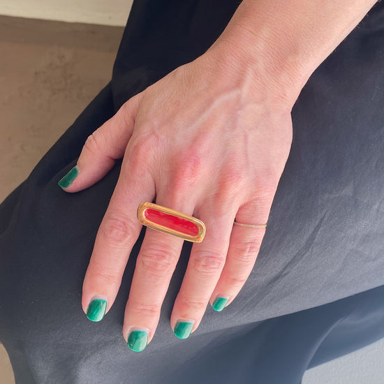 Monica Castiglioni Salice 06 Bronze & Enamel Ring