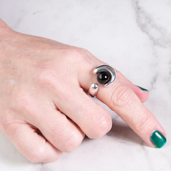 Monica Castiglioni Perle Sterling Silver & Onyx Ring