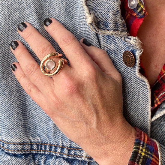 Monica Castiglioni Vuoti 07 Bronze & Moonstone Ring