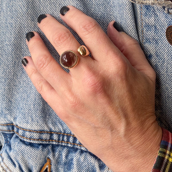 Monica Castiglioni Cabo Medi Bronze & Smokey Quartz Ring
