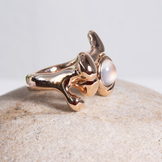 Monica Castiglioni Pepite 09 Bronze & Moonstone Ring