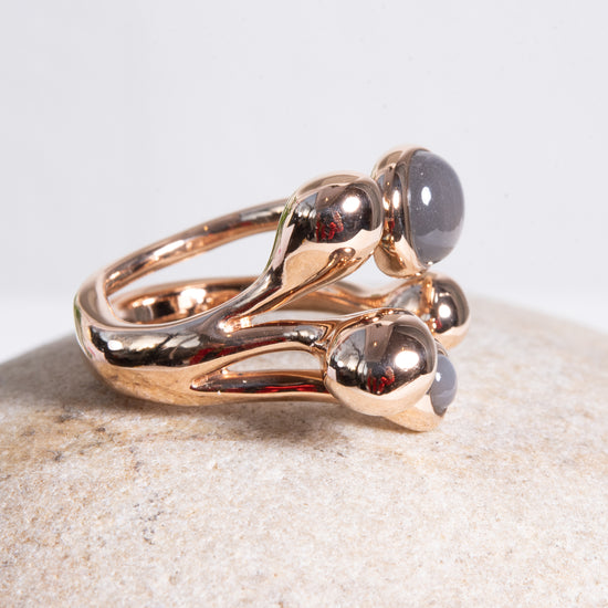 Monica Castiglioni Pistilli 121 Bronze & Moonstone Ring