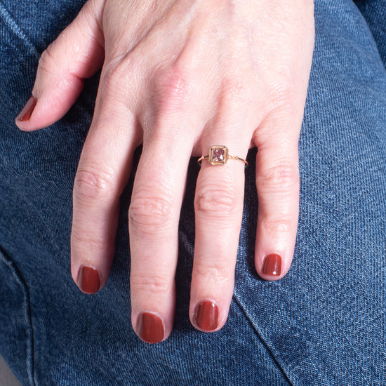 Myacale Solid 10K Gold Zircon Ring