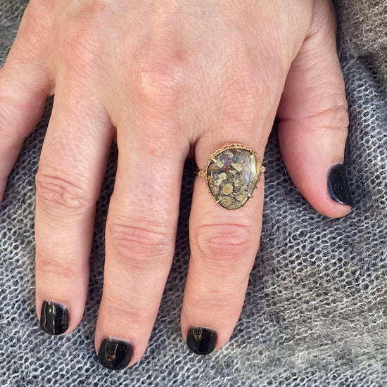 Myacale Ethiopian Boulder Opal 10K Gold Ring