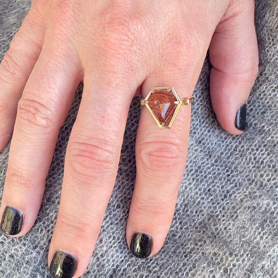 Myacale Rutilated Quartz 10K Gold ring