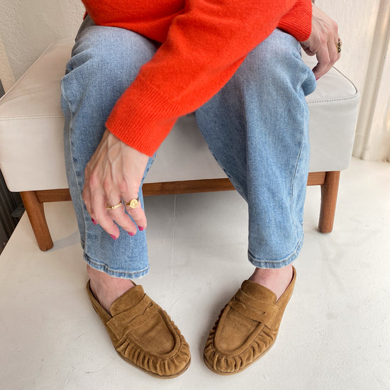 Officine Creative "Solitude" Loafer/Mule (tobacco suede)