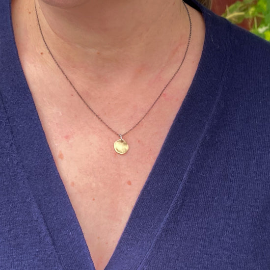 Rosa Maria "Win" 12k Yellow Gold Pendant w/Diamonds Necklace