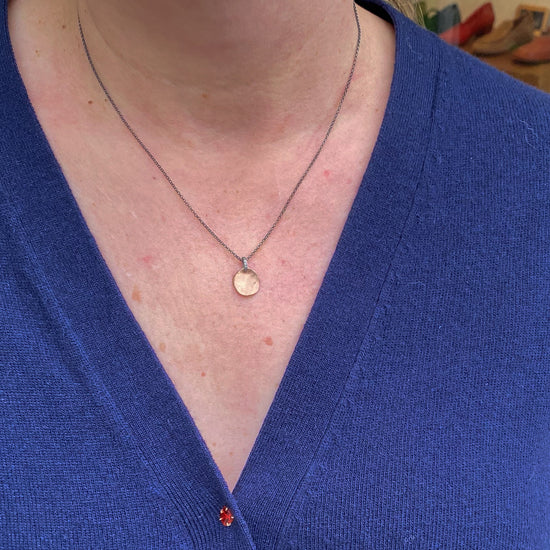 Rosa Maria "Win" 12k Rose Gold Pendant w/diamonds Necklace