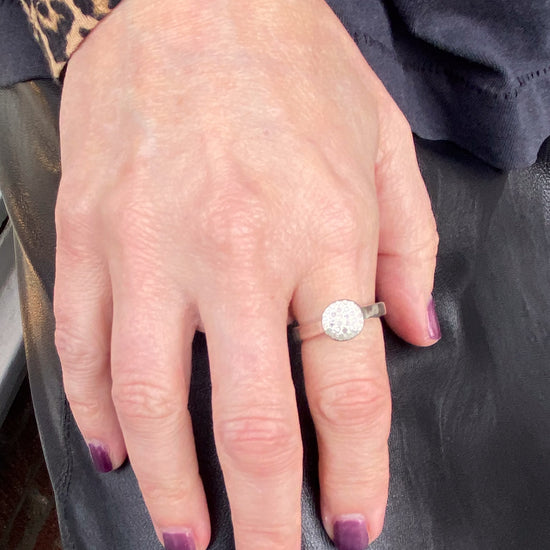 Rosa Maria Nena Sterling Silver Ring w/Diamonds