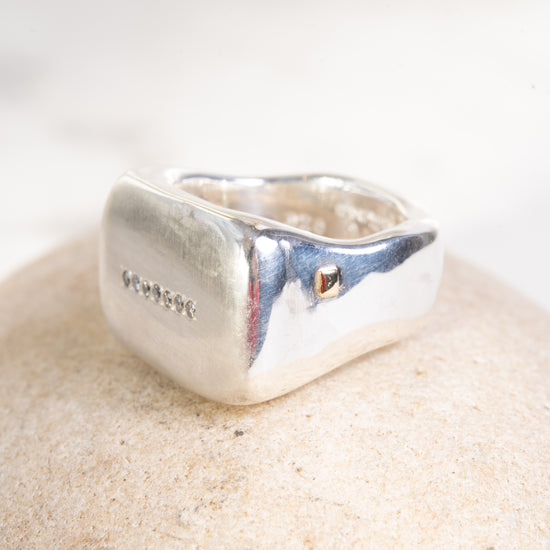 Rosa Maria Lulu Sterling Silver Ring w/Icy Diamonds