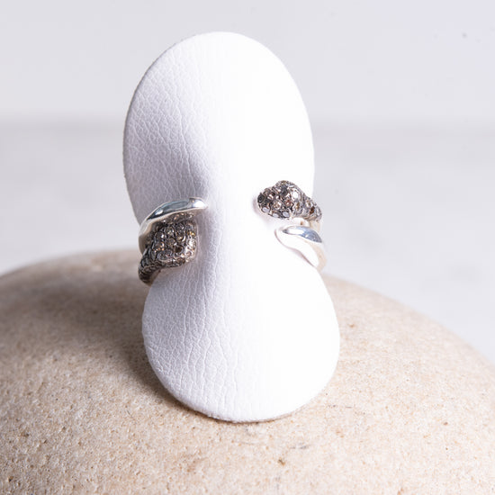 Rosa Maria Pena 3 Sterling Silver & Cognac Diamond Ring