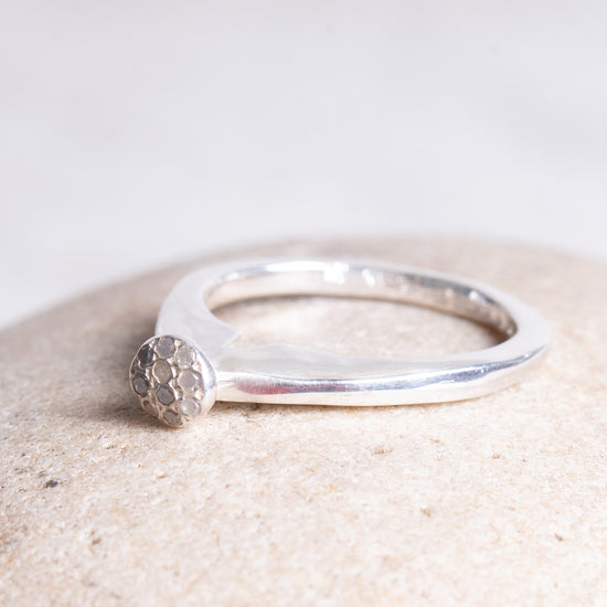 Rosa Maria Pesta Sterling Silver Ring W/Diamonds