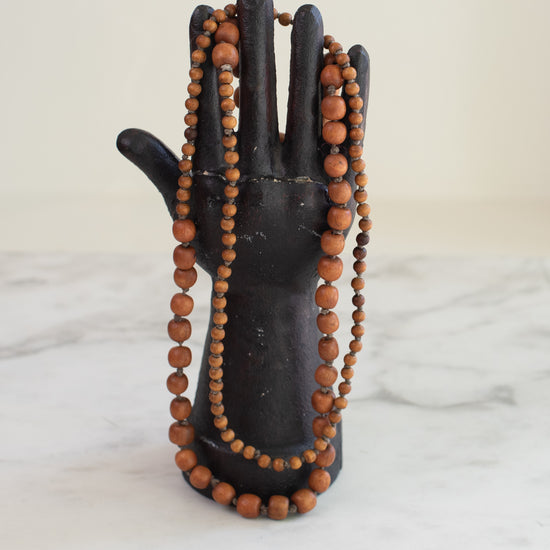 Sarica Hand Knotted Wood Bead Necklace 