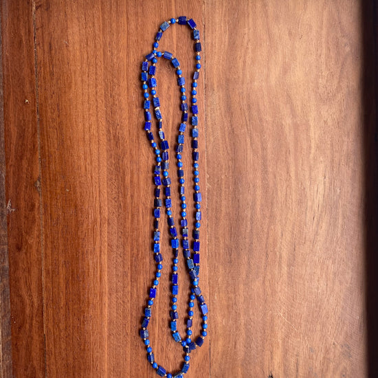 Sarica Hand Knotted Vintage Lapis Double Necklace