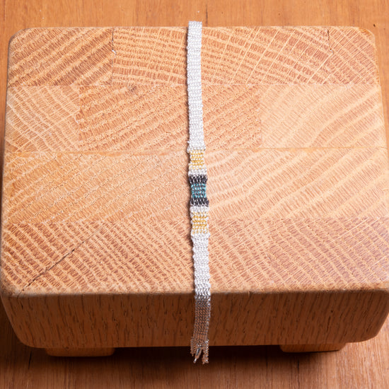 17 Stephanie Schneider ABG Woven Silver, Oxidized Silver & Gold Bracelet