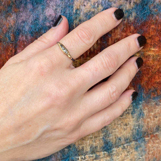 Variance Mini Baguette Diamond Ring w/Oxidized Silver