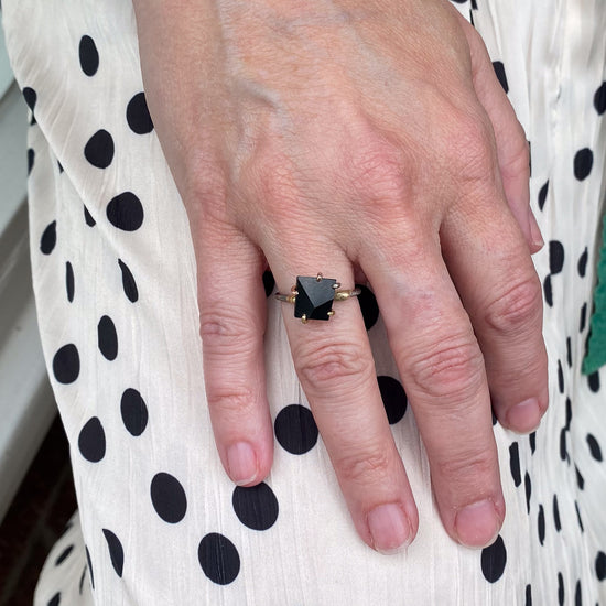Variance Objects Medium Wyoming Black Jade Ring On Palladium Band