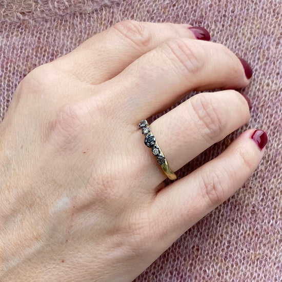 Rosa Maria Poppy3 Sterling Diamond & Black Diamond Ring