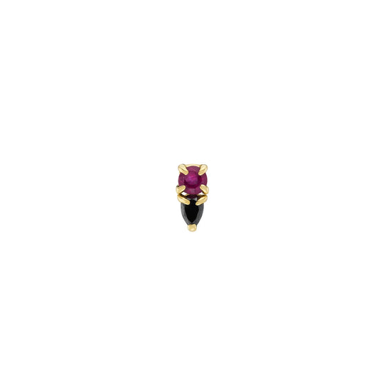 Métier Tiny Ruby & Black Diamond Duo Studs