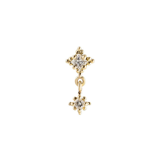Métier Dala Double Diamond Droplet 9K Gold Earrings