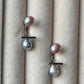 Myoju Sterling Silver Futari Biwa & Akoya Pearl Stud Earrings