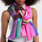 Épice Large Scarf/Stole "Check 5" (multi pink/jade)