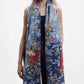 Épice Large Scarf/Stole "Fleur 2" (blues, multi)