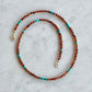 Stone Cache Hessonite Garnet with Turquoise Accents