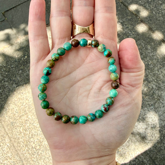 Stone Cache Turquoise Gemstone Stretch Bracelet
