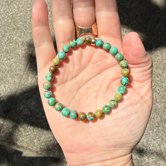 Stone Cache Turquoise Gemstone Stretch Bracelet