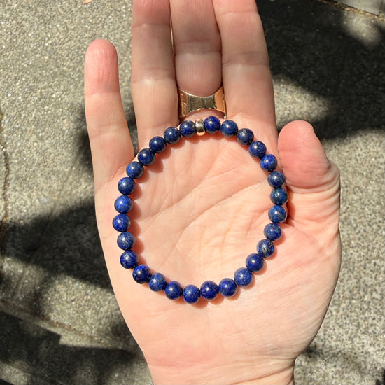 Stone Cache Lapis Gemstone Stretch Bracelet