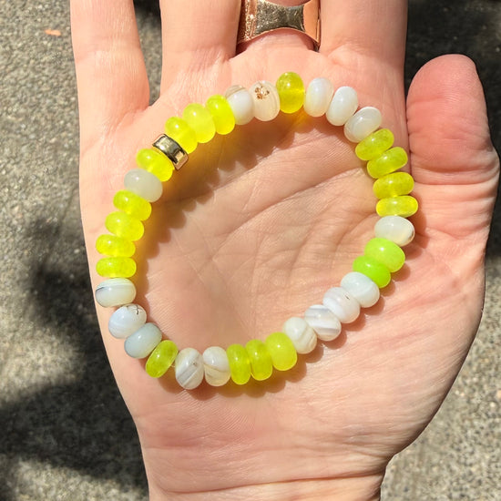 Stone Cache "Yellow Highlighter" Gemstone Stretch Bracelet