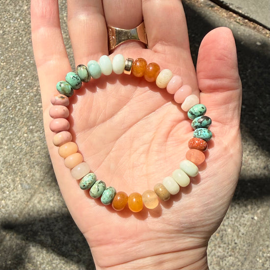 Stone Cache "Desert Bloom" Gemstone Stretch Bracelet
