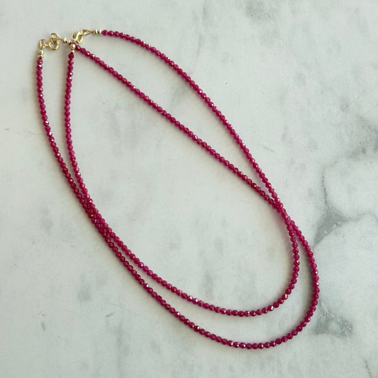 Stone Cache Tiny Ruby Necklace