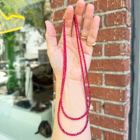 Stone Cache Tiny Ruby Necklace
