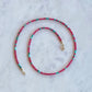 Stone Cache Tiny Ruby & Turquoise Necklace