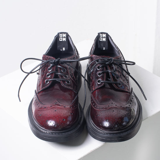 Moma Chunky Brogue  (Wine Patent Leather)