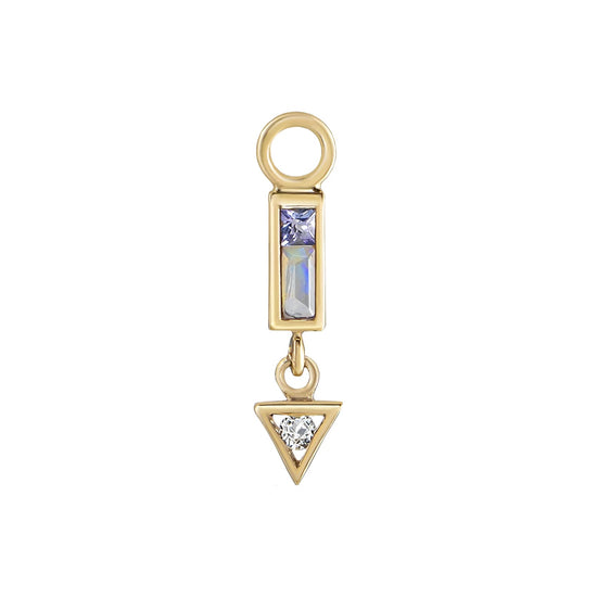Métier 9k Gold Mini AZ Plaque (Tanzanite, Opal & Aquamarine
