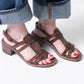 Brador Mid Heel Sandal (dark chocolate)