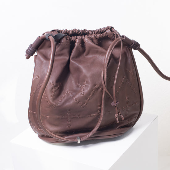 Christian Peau Stitched Shoulder Bag (chocolate)