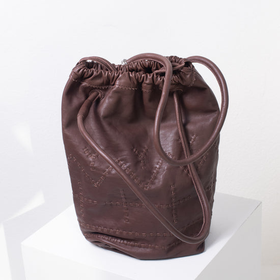 Christian Peau LG Stitched Bucket Bag (chocolate)