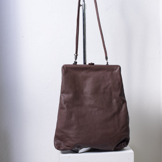 Christian Peau Large Hinged Shoulder Bag (chocolate brown)