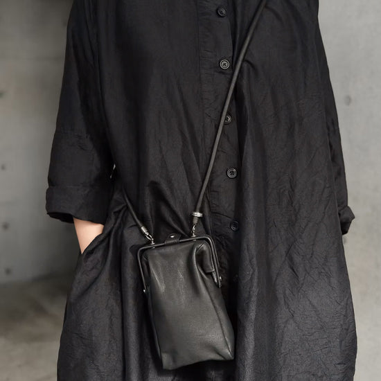 Christian Peau Mini Hinged Crossbody Bag (black)