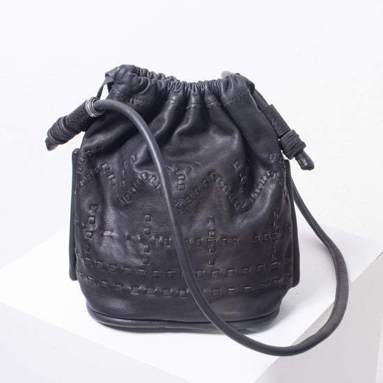 Christian Peau Small Stitched Bucket Bag (black)