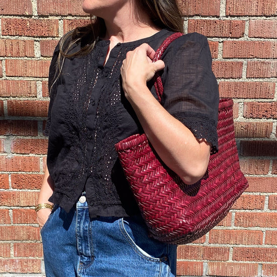 Dragon Diffusion Large Bamboo Triple Jump Bag (Bordeaux)