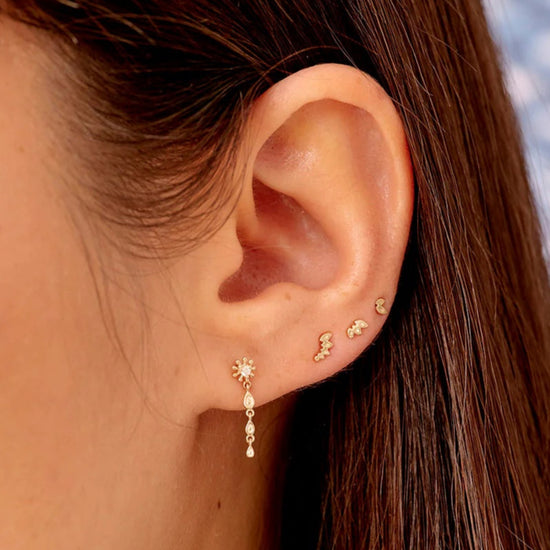 Métier 9K Gold Dala Droplet Diamond Studs