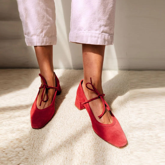 Either/Or "The Heeled Ballet" (red suede)
